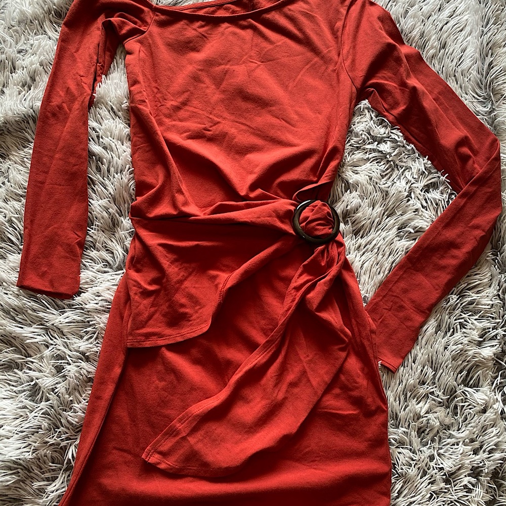 Frankie Free People Copper Ruched Mini Dress